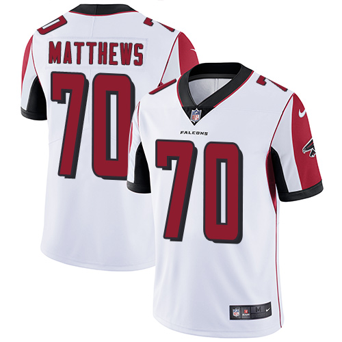 2019 men Atlanta Falcons 70 Matthews white Nike Vapor Untouchable Limited NFL Jersey